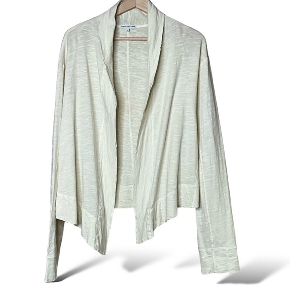 JAMES PERSE 100% Cotton Long Sleeve Cardigan Open Front Frayed Edges Sz XL - Picture 4 of 11